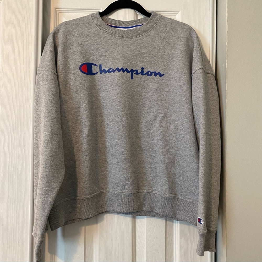 Champion Gray Crewneck Sweatshirt L